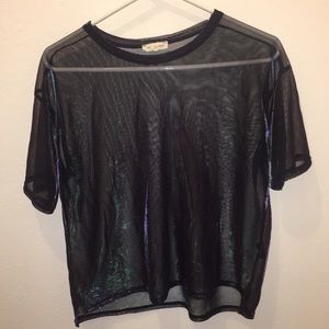 Silence and Noise Purple and Blue Mesh T-shirt